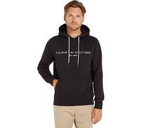 Tommy Hilfiger Hoodie Hombre Core Tommy Logo con Capucha, Negro (Jet Black), XL