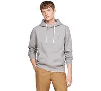 Tommy Hilfiger Hoodie Hombre Essential Fleece Regular Fit, Gris (Medium Grey Heather), XL
