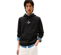 Tommy Hilfiger Hoodie Hombre Flag Script con Capucha, Negro (Black), XXL