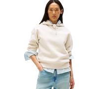 Tommy Hilfiger Hoodie Mujer con Logotipo, Marfil (Heather Oatmilk), L