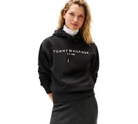 Tommy Hilfiger Hoodie Mujer con Logotipo, Negro (Black), XXS