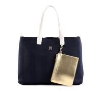 Tommy Hilfiger Iconic Tommy Tote Knitted AW0AW14765, Bolso de Mano Mujer, Azul (Space Blue), OS