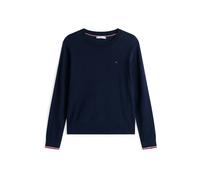 Tommy Hilfiger Jersey Mujer Jersey Fine con Cuello Redondo, Azul (Dark Night Navy GS), XS