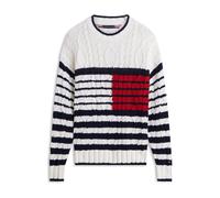 TOMMY HILFIGER Jersey 'Breton' navy / rojo / blanco lana M navy / rojo / blanco lana
