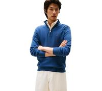 Tommy Hilfiger Jersey con cremallera Hombre Essential Cotton Mock con media cremallera, Azul (Aegean Sea), M