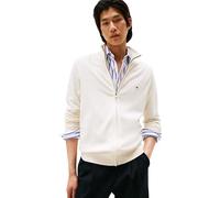 Tommy Hilfiger Jersey con Cremallera Hombre Essential Cotton Zip Thru con Cuello Alto, Marfil (Ivory Petal), L