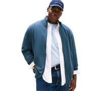 Tommy Hilfiger Jersey con Cremallera Hombre Essential Cotton Zip Thru con Cuello Vuelto, Azul (Aegean Sea), 2XL