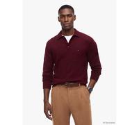 TOMMY HILFIGER Jersey con cuello abotonado, de lana. Color burdeos