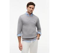 TOMMY HILFIGER Jersey con cuello redondo de algodón. Color gris