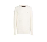 Tommy Hilfiger Suéter clásico de algodón Trenzado con Cuello Redondo para Hombre, MW0MW33132, Amarillo, XXL, Amarillo (Marfil pétalo), XXL