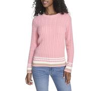 Tommy Hilfiger Jersey de algodón con Cuello Redondo para Mujer, English Rose Multi, S