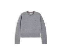 TOMMY HILFIGER Jersey de cuello redondo y manga larga de lana. Color gris medio jaspeado