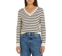 Tommy Hilfiger Jersey de mujer de algodón y cuello de pico. Beige 36 (S)