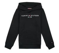 Tommy Hilfiger Hoodie Infantil Unisex Essential Hoodie con Capucha, Negro (Black), 10 Años