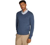 Tommy Hilfiger Jersey Hombre Essential Cotton con Cuello de Pico, Azul (Aegean Sea Heather), S