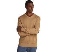 Tommy Hilfiger Jersey Hombre Essential Cotton con Cuello de Pico, Beige (Safari Canvas), XS