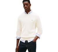 Tommy Hilfiger Jersey Hombre Rib Crew Neck Jersey de Punto, Marfil (Ivory Petal), L
