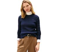 Tommy Hilfiger Jersey Mujer Cable de Algodón, Azul (Dark Night Navy), M