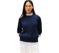 Tommy Hilfiger Jersey Mujer Cable Fine con Punto Trenzado, Azul (Dark Night Navy GS Tipping), XXS
