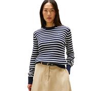 Tommy Hilfiger Jersey Mujer Cable Fine con Punto Trenzado, Multicolor (Dark Night Navy/Ivory Silk STP), M