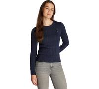 Tommy Hilfiger Jersey Mujer Co Cable con cuello redondo, Azul (Dark Night Navy), XL