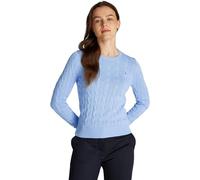 Tommy Hilfiger Jersey Mujer Co Cable con Cuello Redondo, Azul (Vessel Blue), XXS