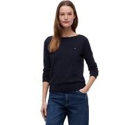 Tommy Hilfiger Jersey Mujer Co Jersey Stitch Sweater con Cuello Barco, Azul (Desert Sky), XS