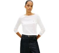 Tommy Hilfiger Jersey Mujer Co Jersey Stitch Sweater con Cuello Barco, Blanco (Ecru), XL