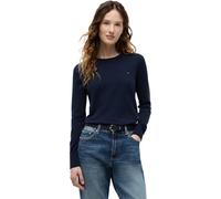 Tommy Hilfiger Jersey Mujer Jersey Fine con Cuello Redondo, Azul (Dark Night Navy), M