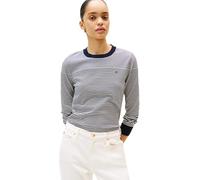 Tommy Hilfiger Jersey Mujer Jersey Fine con cuello redondo, Multicolor (Bretton Stripe Dark Night Navy), XS