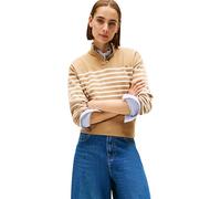 Tommy Hilfiger Jersey Mujer Jersey Gold con Cuello Medio, Beige (Placed Thin Beige STP Sweaters), L