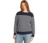 Tommy Hilfiger Jersey Mujer Jersey Stitch con cuello barco, Multicolor (Dark Night Navy/Ivory Petal Stp), 46