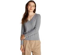 Tommy Hilfiger Jersey para Mujer V-Neck Jersey de Punto, Gris (Mid Grey Heather), XXS