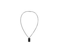 Tommy Hilfiger Jewelry Collar con Colgante para Hombre en Acero Inoxidable Negro con una Placa Grabada - 2790629, NECKLACE, Black