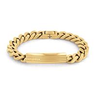Tommy Hilfiger Jewelry Pulsera de Cadena para Hombre en Oro Amarillo con una Placa Grabada - 2790346