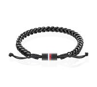 Tommy Hilfiger Jewelry Pulsera de Hombre de Acero Inoxidable y Nylon Entrelazado con Cierre Ajustable