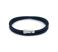 Tommy Hilfiger Jewelry Pulsera para Hombre con Cuero Trenzado Azul de Doble Vuelta - 2790264S