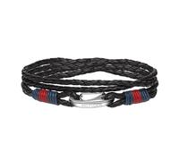 Tommy Hilfiger Jewelry Pulsera para Hombre de Piel Negro - 2700534