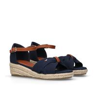 Tommy Hilfiger Karin, Las Sandalias con Correa al Tobillo, con Plataforma y Detalles de Cuerda, Son perfectas para Tus Looks de Verano, Turquesa, 35 EU