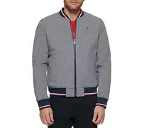 Tommy Hilfiger Lightweight Varsity Rib Knit Bomber Jacket Chaqueta, Heather Grey Soft Shell, XXL para Hombre