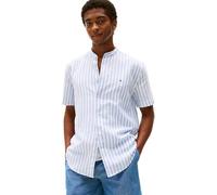 Tommy Hilfiger Linen Blend Mao STP S/S RF Shirt Mw0mw41297 Camisa S/S Hombre (Pack de 1)
