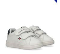 Tommy Hilfiger Logo Hook and Loop Trainers, White, 26
