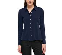 Tommy Hilfiger Long Sleeve Collared Button Front Top Camisa Abotonada, Midnight, XS para Mujer