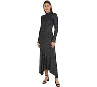 Tommy Hilfiger Lurex F&F Mock-NK Midi Dress WW0WW40350 Vestidos de Punto, Negro (Black), M para Mujer