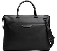 Tommy Hilfiger Maletín para portátil Hombre Business de piel, Negro (Black), Talla Única