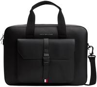 Tommy Hilfiger Maletín para portátil Hombre Foundation con correa para hombro, Negro (Black), Talla Única