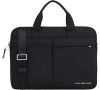 Tommy Hilfiger Maletín para portátil Hombre Signature Computer Bag Impermeable, Schwarz (Negro), Talla Única
