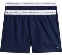 Tommy Hilfiger Men 2P Woven Boxer UM0UM03871 Boxer, Red (Carbon Navy/Carbon Navy), L