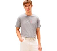 Tommy Hilfiger Men Brand Love Small Center tee MW0MW41453 S/S Camiseta, Gris, S, Gris (Medium Grey Heather), S