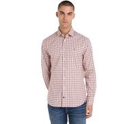 Tommy Hilfiger Men's CL Stretch Small Check Shirt L/S Shirt, Heritage Plum Check, 46W